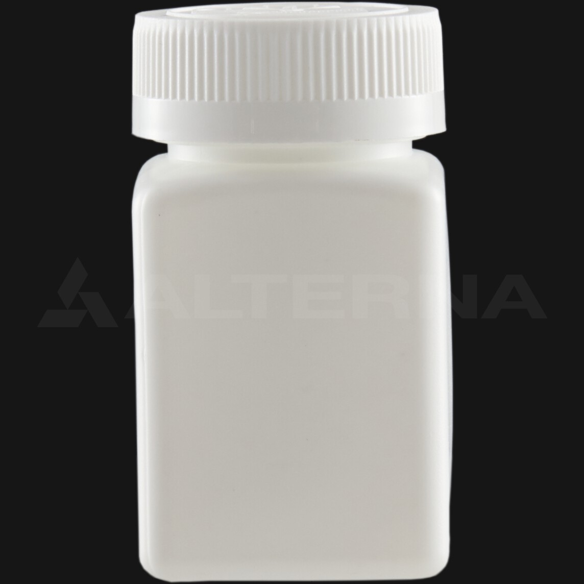 80 ml HDPE Square Pill Bottle with 38 mm Child Resistant Cap